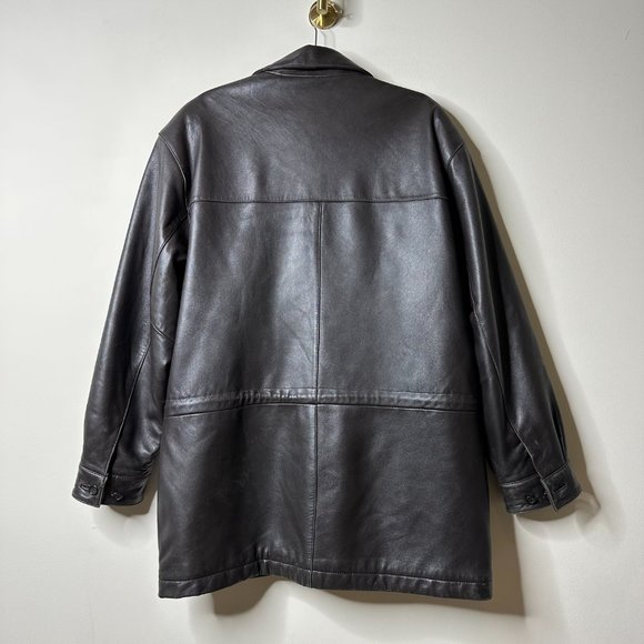 Marc New York Andrew Marc Brown Leather Jacket Men's Medium - Picture 6 of 7
